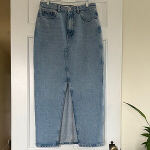 Mango Light Blue Denim Skirt